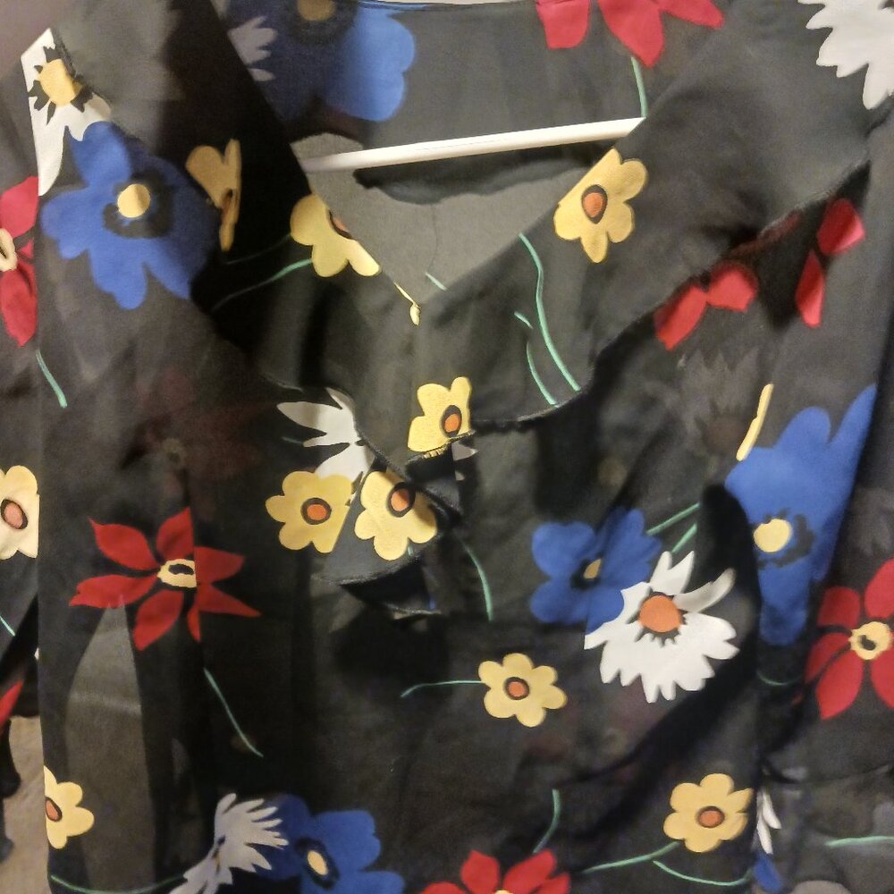 Black Floral Blouse